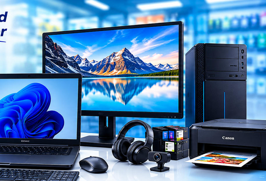 Laptop and desktop computer setup available at 1GB Computers